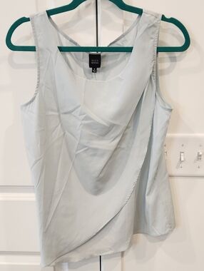 Saks Fifth Avenue Pale Blue Draped Sleeveless Camisole